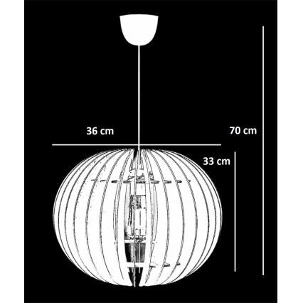 Luster na sajli 1xE27/60W/230V bijela pr. 36 cm