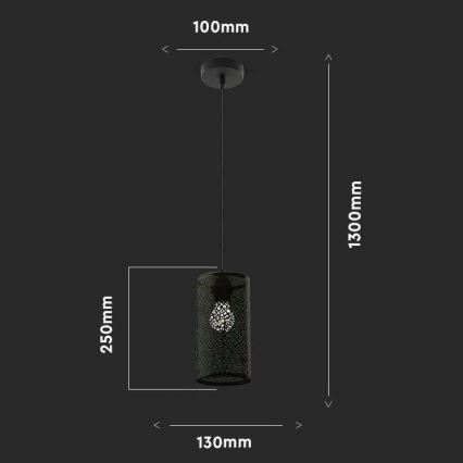 Luster na sajli 1xE27/60W/230V crna