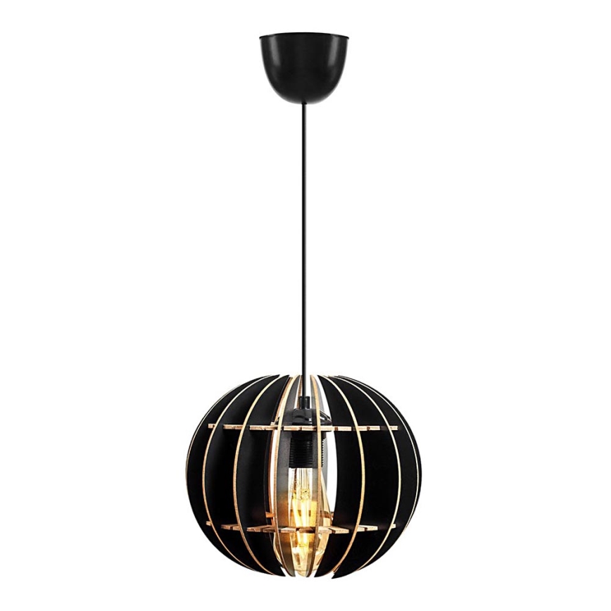 Luster na sajli 1xE27/60W/230V crna pr. 20 cm