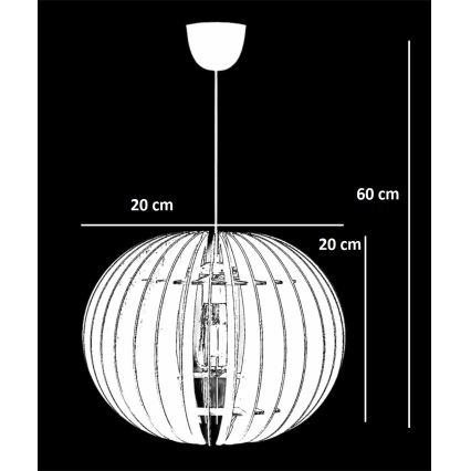 Luster na sajli 1xE27/60W/230V crna pr. 20 cm