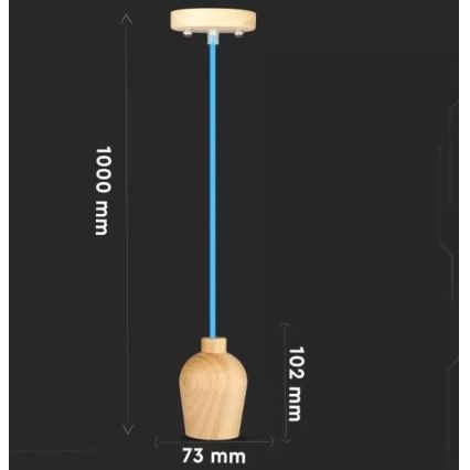 Luster na sajli 1xE27/60W/230V plava