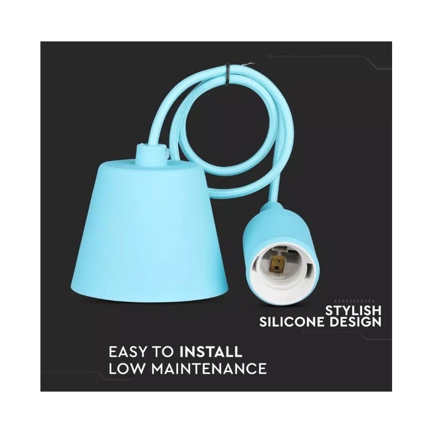 Luster na sajli 1xE27/60W/230V plava