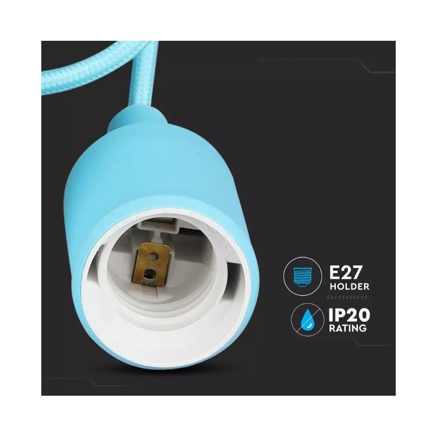Luster na sajli 1xE27/60W/230V plava