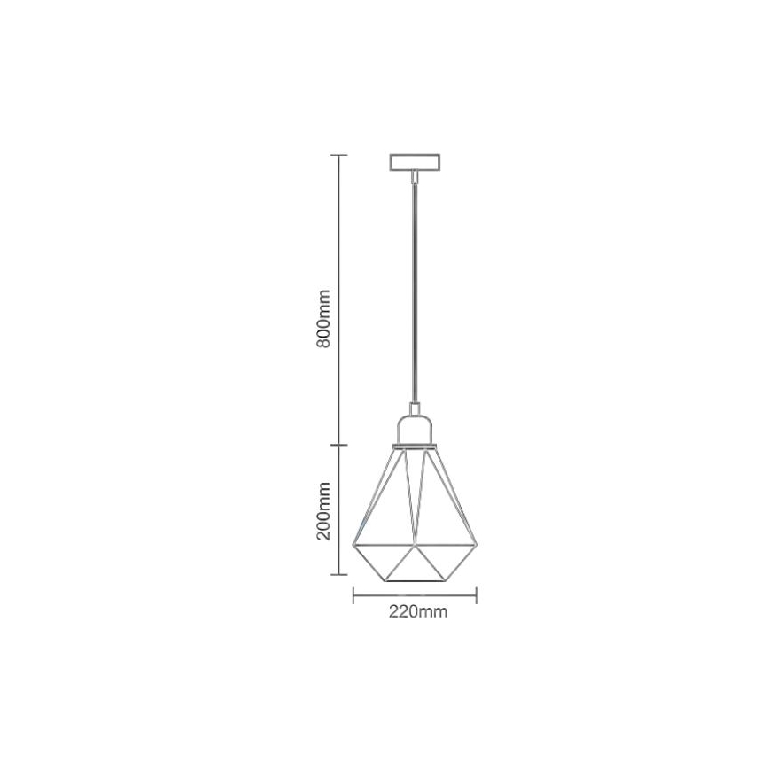 Luster na sajli 1xE27/60W/230V pr. 22 cm bakar