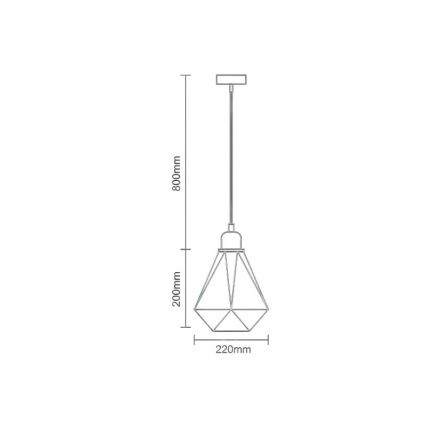 Luster na sajli 1xE27/60W/230V pr. 22 cm sjajni krom