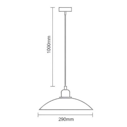 Luster na sajli 1xE27/60W/230V pr. 29 cm crna