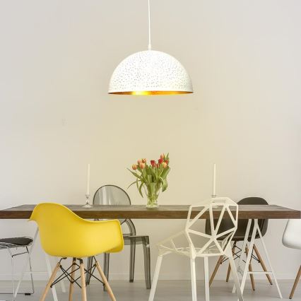 Luster na sajli 1xE27/60W/230V pr. 30 cm bijela