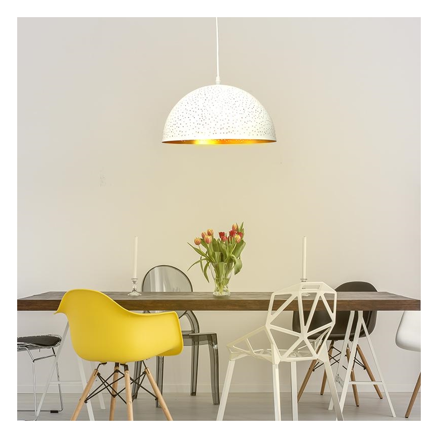 Luster na sajli 1xE27/60W/230V pr. 30 cm bijela
