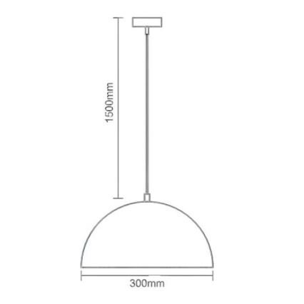 Luster na sajli 1xE27/60W/230V pr. 30 cm bijela