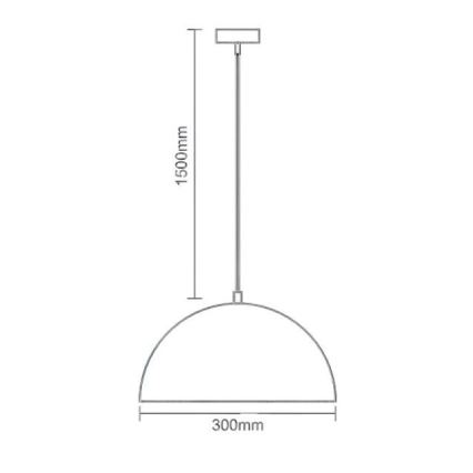 Luster na sajli 1xE27/60W/230V pr. 30 cm crna