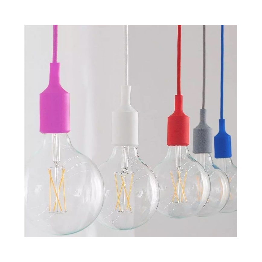 Luster na sajli 1xE27/60W/230V ružičasta