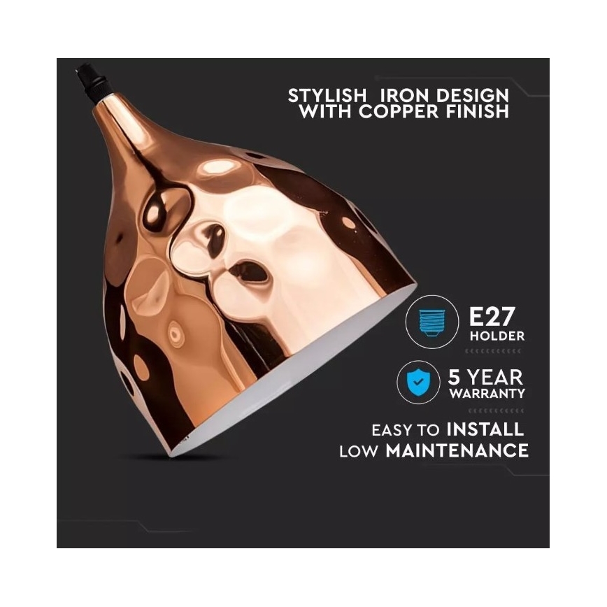 Luster na sajli 1xE27/60W/230V ružičasto zlatna