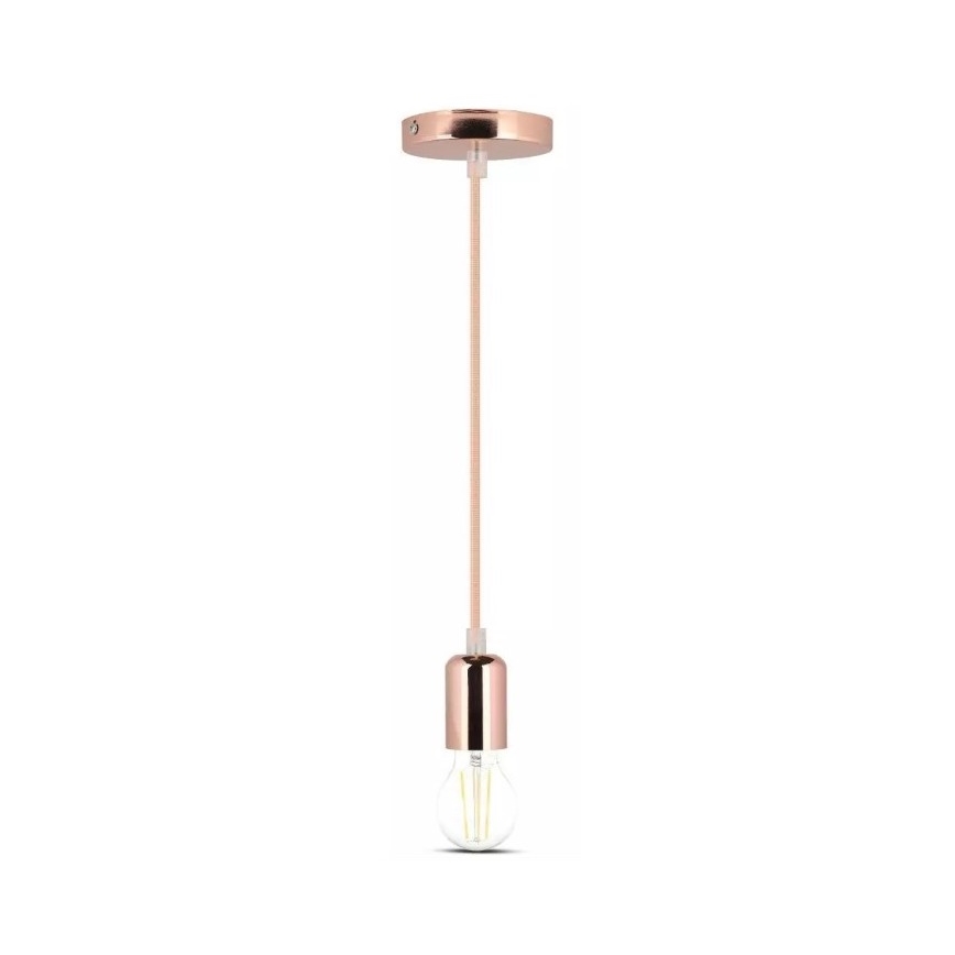 Luster na sajli 1xE27/60W/230V ružičasto zlatna