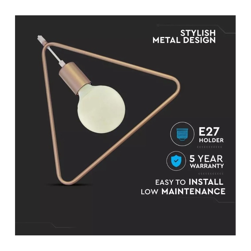 Luster na sajli 1xE27/60W/230V trokut