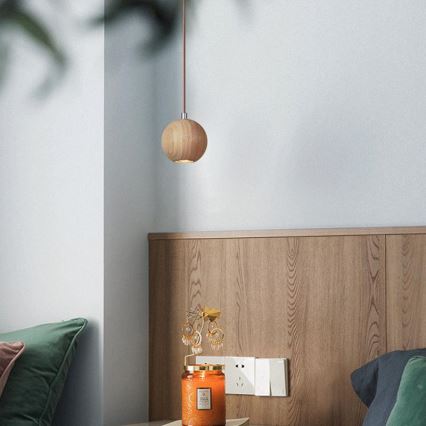 Luster na sajli 1xGU10/10W/230V Ø 11 cm masiv/jasen