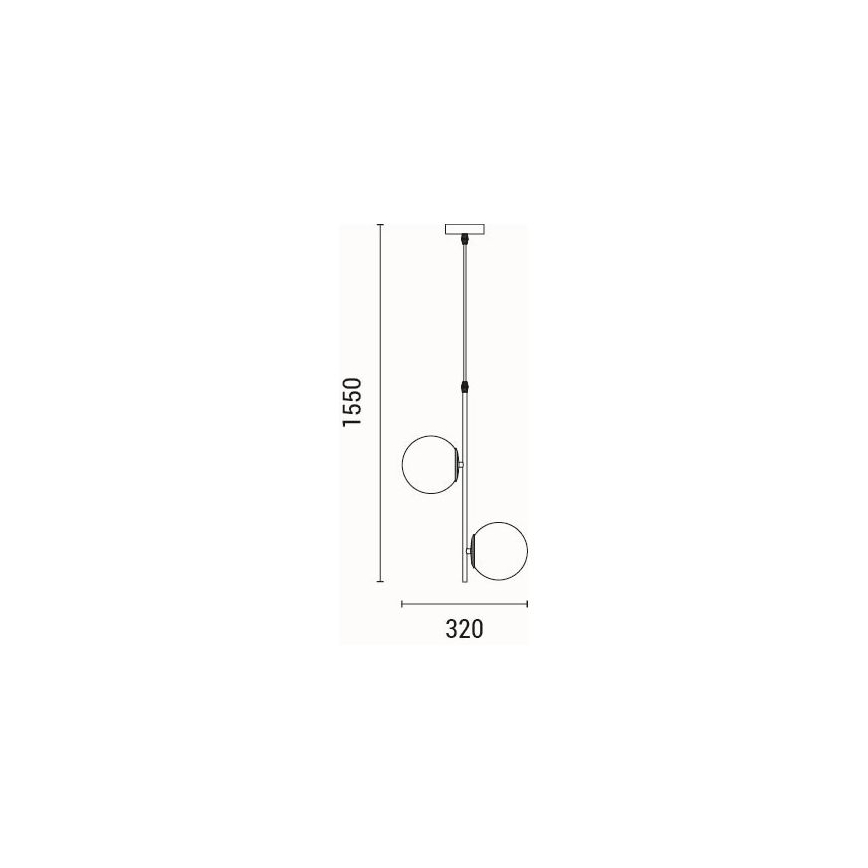 Luster na sajli 2xE27/40W/230V mesing