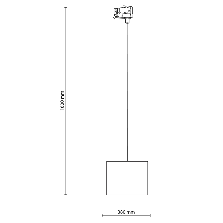 Luster na sajli za 3-fazni tračni sustav TRACER 1xE27/15W/230V pr. 20 cm crna/bijela