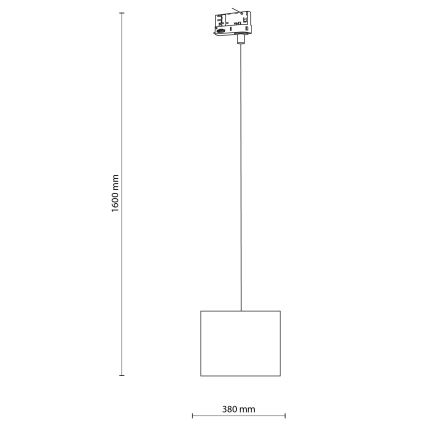 Luster na sajli za 3-fazni tračni sustav TRACER 1xE27/15W/230V pr. 20 cm crna