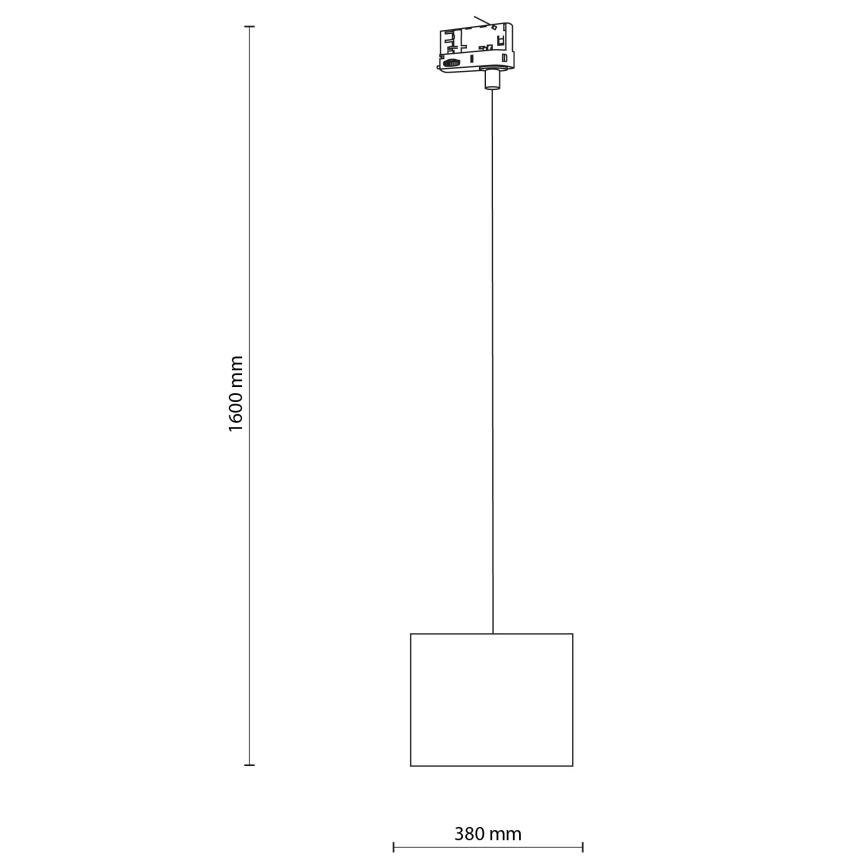 Luster na sajli za 3-fazni tračni sustav TRACER 1xE27/15W/230V pr. 20 cm crna