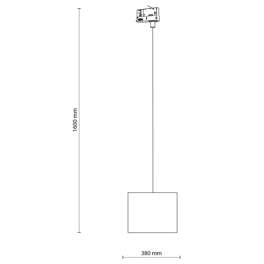 Luster na sajli za 3-fazni tračni sustav TRACER 1xE27/15W/230V pr. 20 cm crna/smeđa