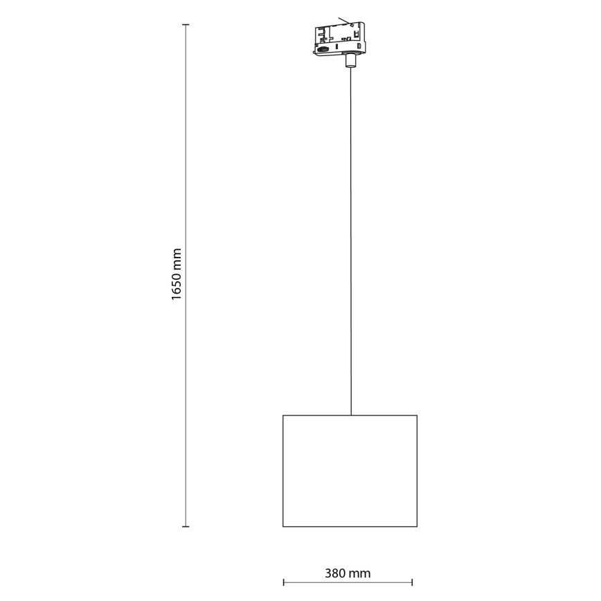 Luster na sajli za 3-fazni tračni sustav TRACER 1xE27/15W/230V pr. 30 cm crna/bijela