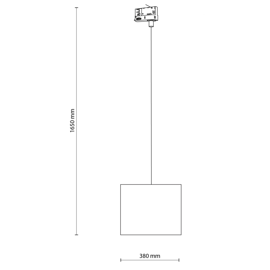 Luster na sajli za 3-fazni tračni sustav TRACER 1xE27/15W/230V pr. 30 cm crna