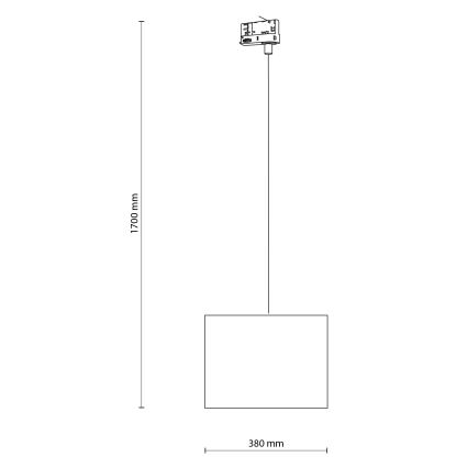 Luster na sajli za 3-fazni tračni sustav TRACER 1xE27/15W/230V pr. 38 cm crna/siva