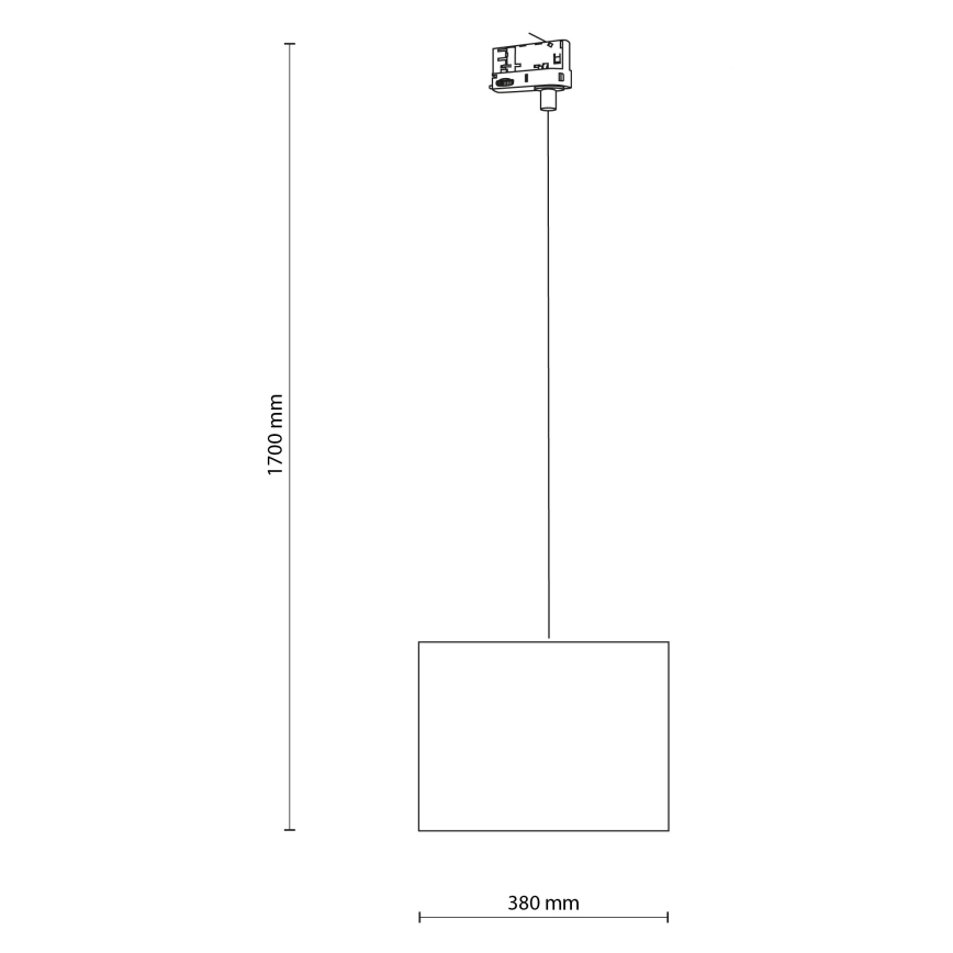 Luster na sajli za 3-fazni tračni sustav TRACER 1xE27/15W/230V pr. 38 cm crna/siva