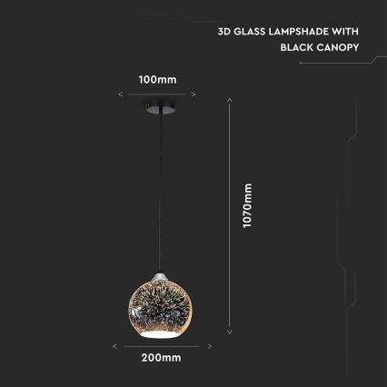 Luster na sajli 3D 1xE27/60W/230V