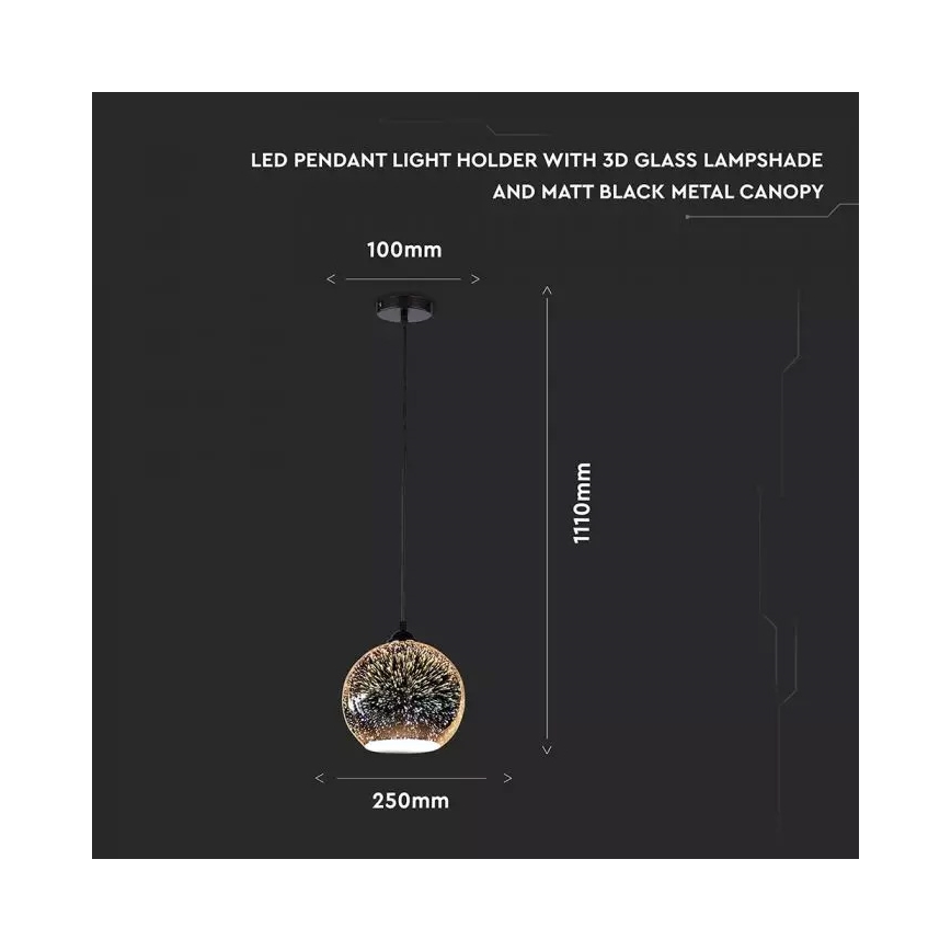 Luster na sajli 3D 1xE27/60W/230V