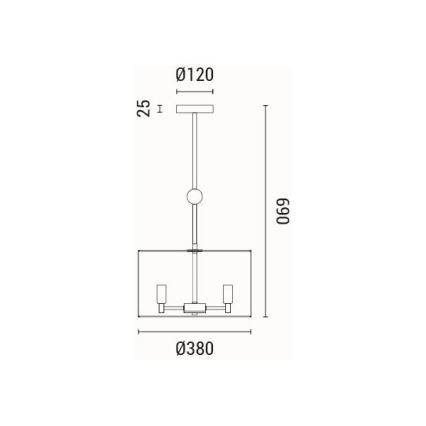 Luster na sajli 3xE14/15W/230V