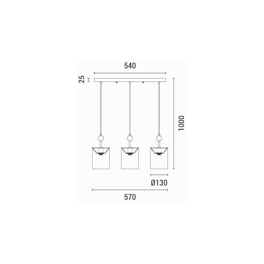 Luster na sajli 3xE14/15W/230V