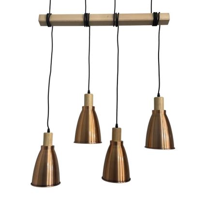 Luster na sajli 4xE27/60W/230V bakar