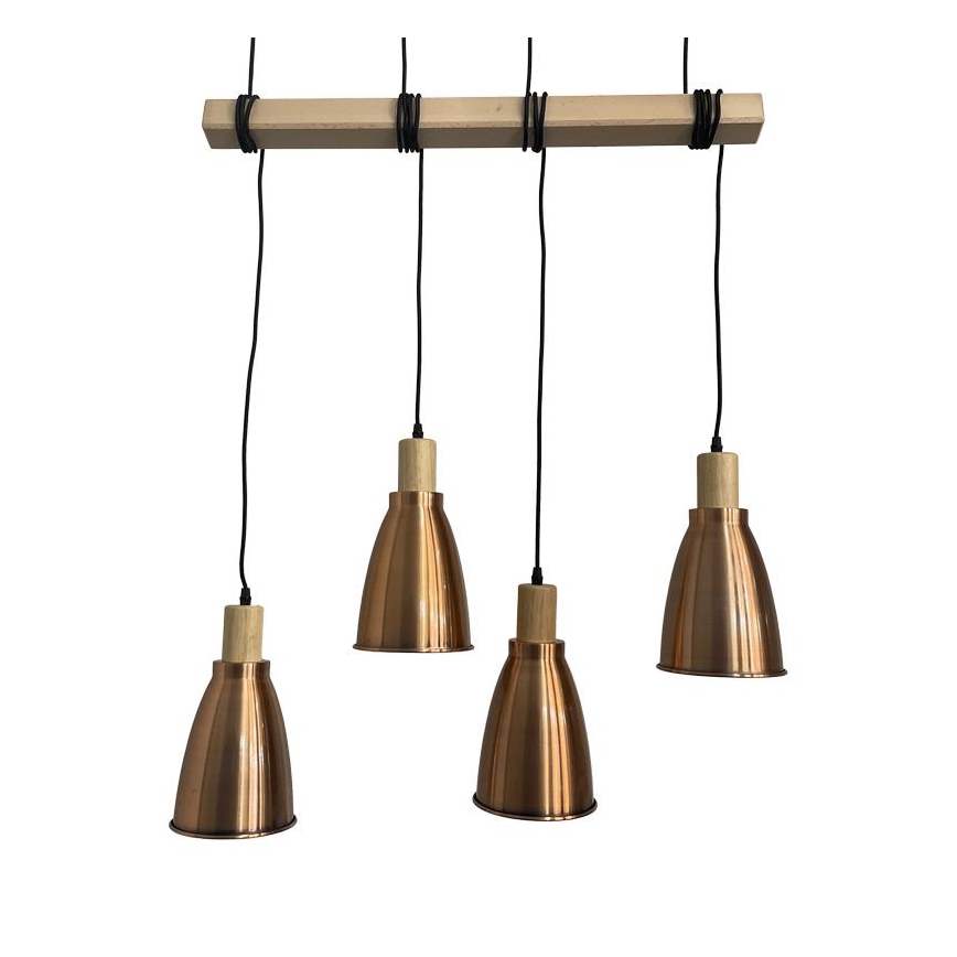 Luster na sajli 4xE27/60W/230V bakar
