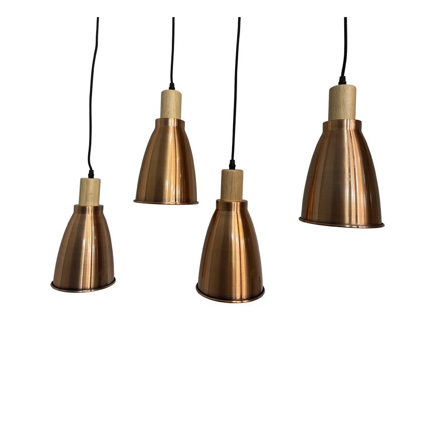 Luster na sajli 4xE27/60W/230V bakar