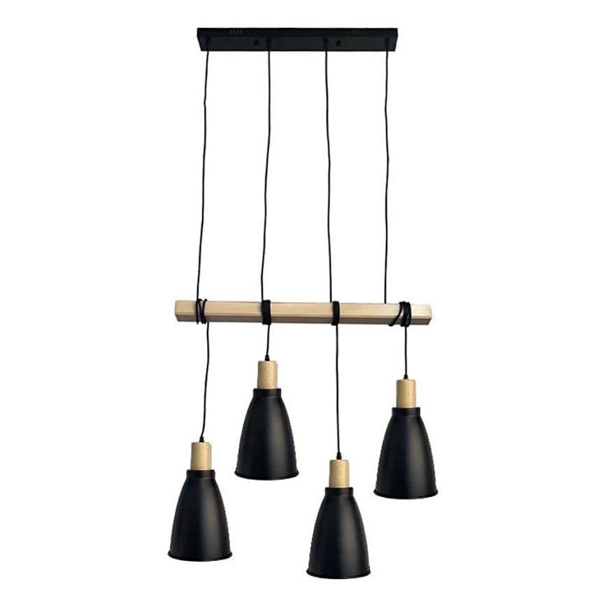 Luster na sajli 4xE27/60W/230V crna
