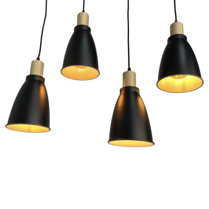 Luster na sajli 4xE27/60W/230V crna