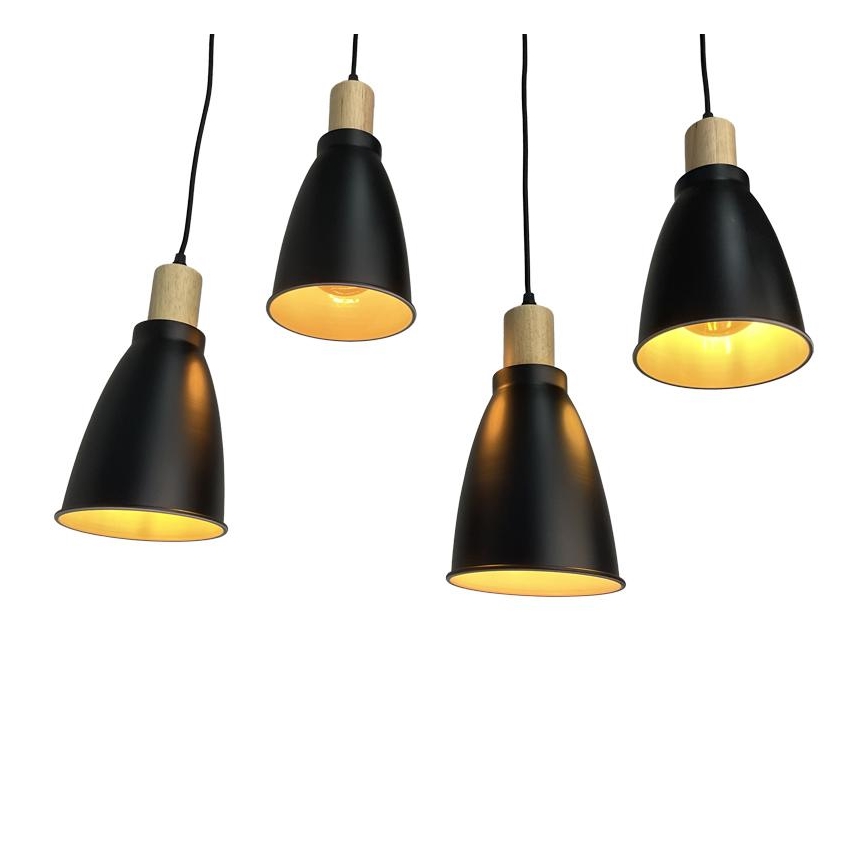 Luster na sajli 4xE27/60W/230V crna