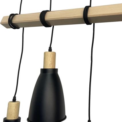 Luster na sajli 4xE27/60W/230V crna