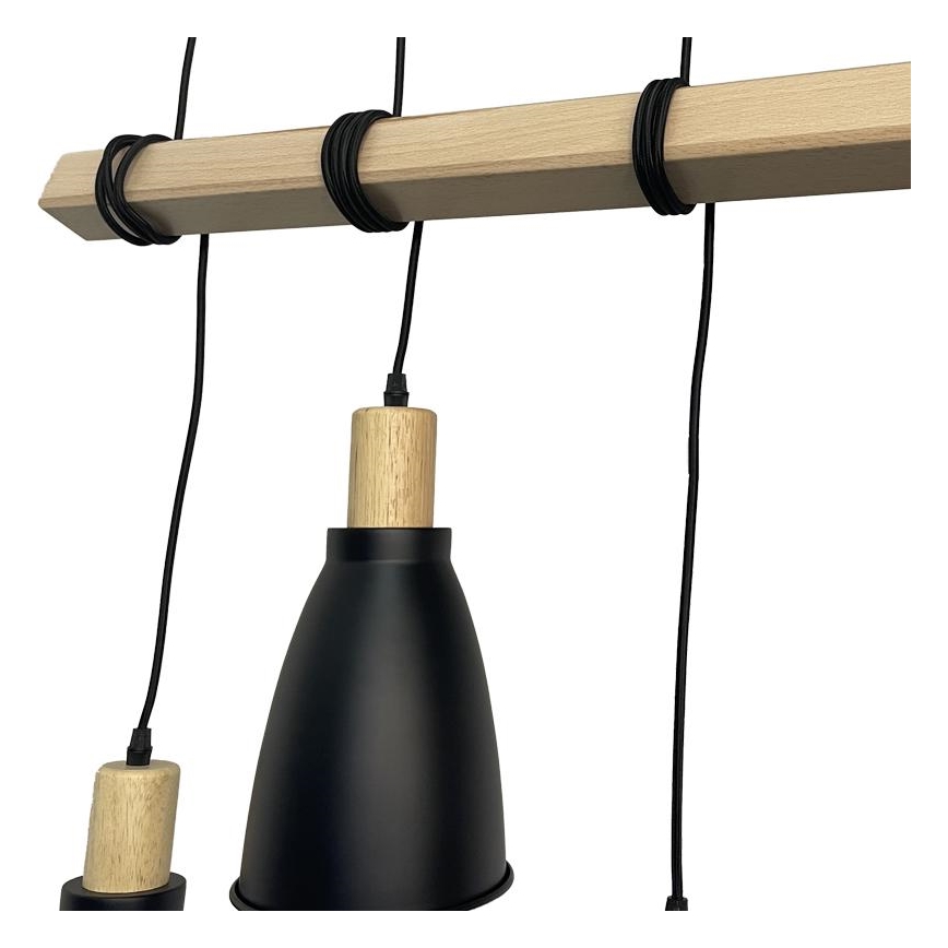Luster na sajli 4xE27/60W/230V crna