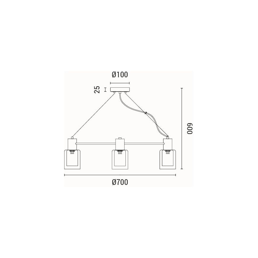 Luster na sajli 6xE14/15W/230V