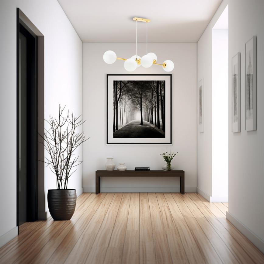 Luster na sajli 6xE27/35W/230V zlatna