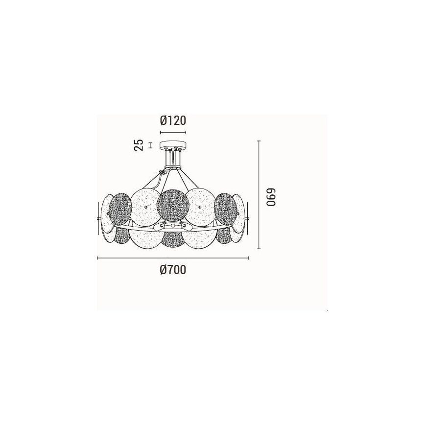 Luster na sajli 8xE14/40W/230V