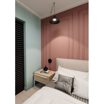 Luster na sajli ABRAMO 1xE27/15W/230V crna