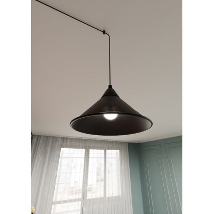 Luster na sajli ABRAMO 1xE27/15W/230V crna