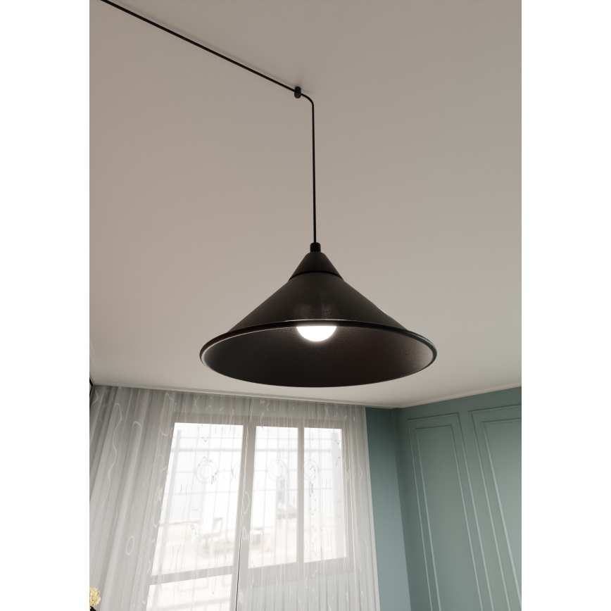 Luster na sajli ABRAMO 1xE27/15W/230V crna