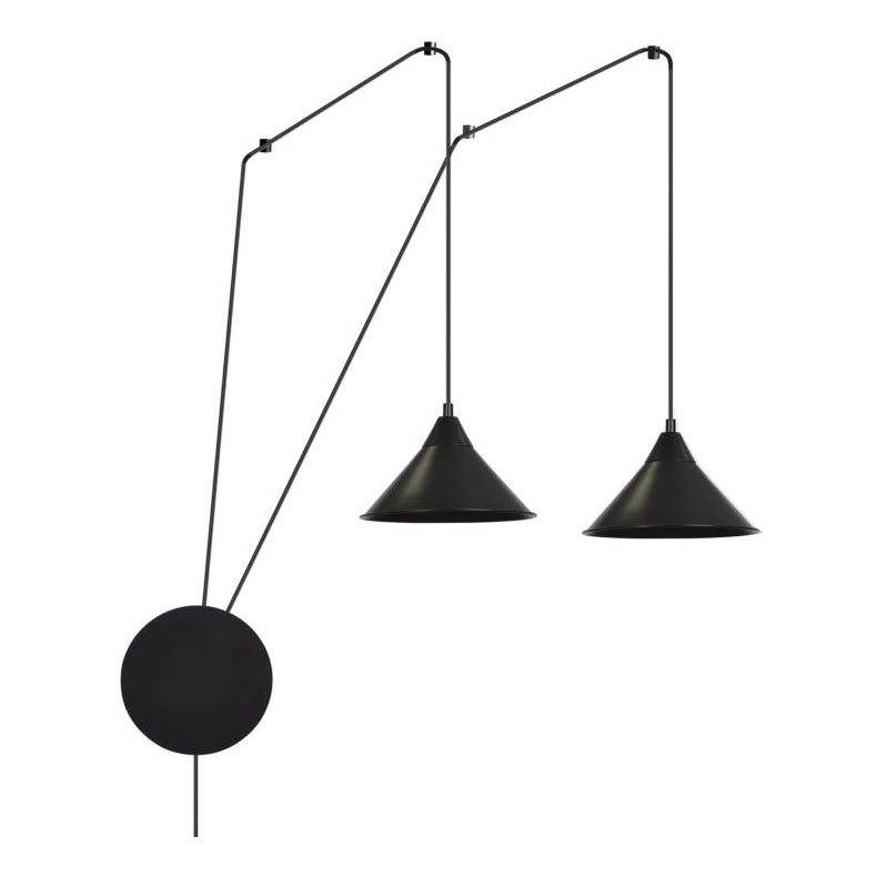 Luster na sajli ABRAMO 2xE27/15W/230V crna