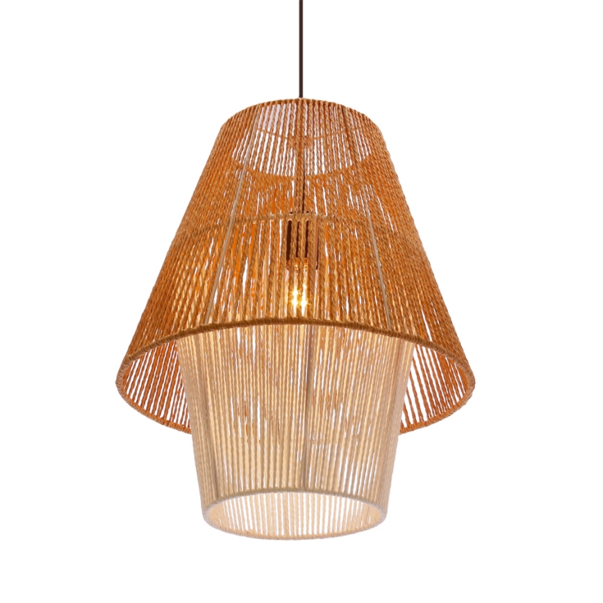 Luster na sajli AFRICA 1xE27/40W/230V Ø 40 cm smeđa/krem