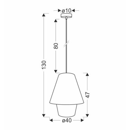 Luster na sajli AFRICA 1xE27/40W/230V Ø 40 cm smeđa/krem