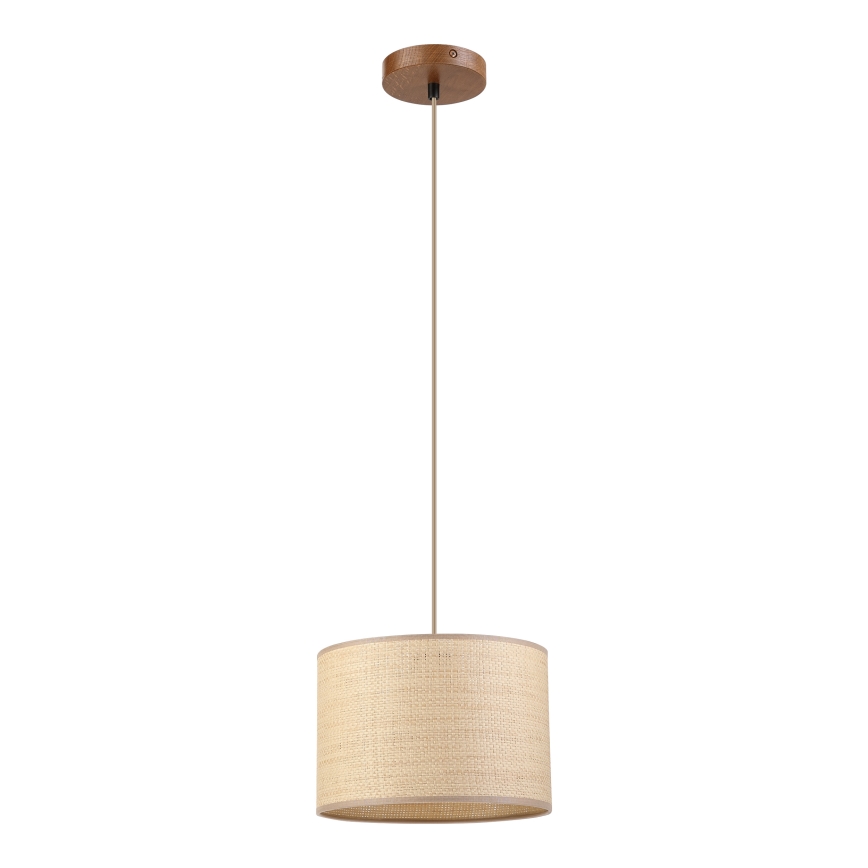 Luster na sajli AIDA 1xE27/15W/230V, promjer 25 cm, hrast/rafija